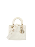 Dior White Small Lady Dior Bag Ghw
