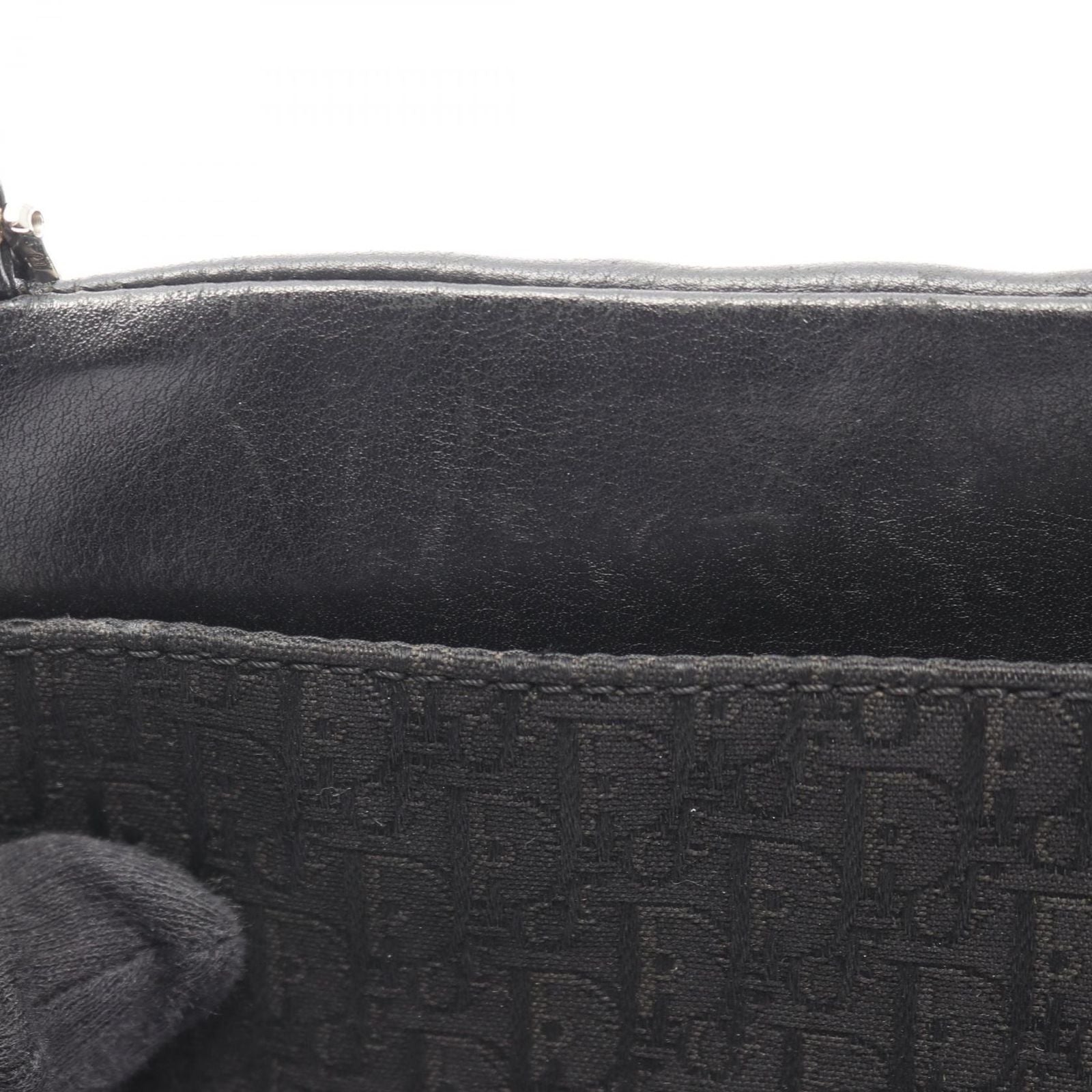 Dior Shoulder Bag Street Chic Trotter Black Canvas Leather