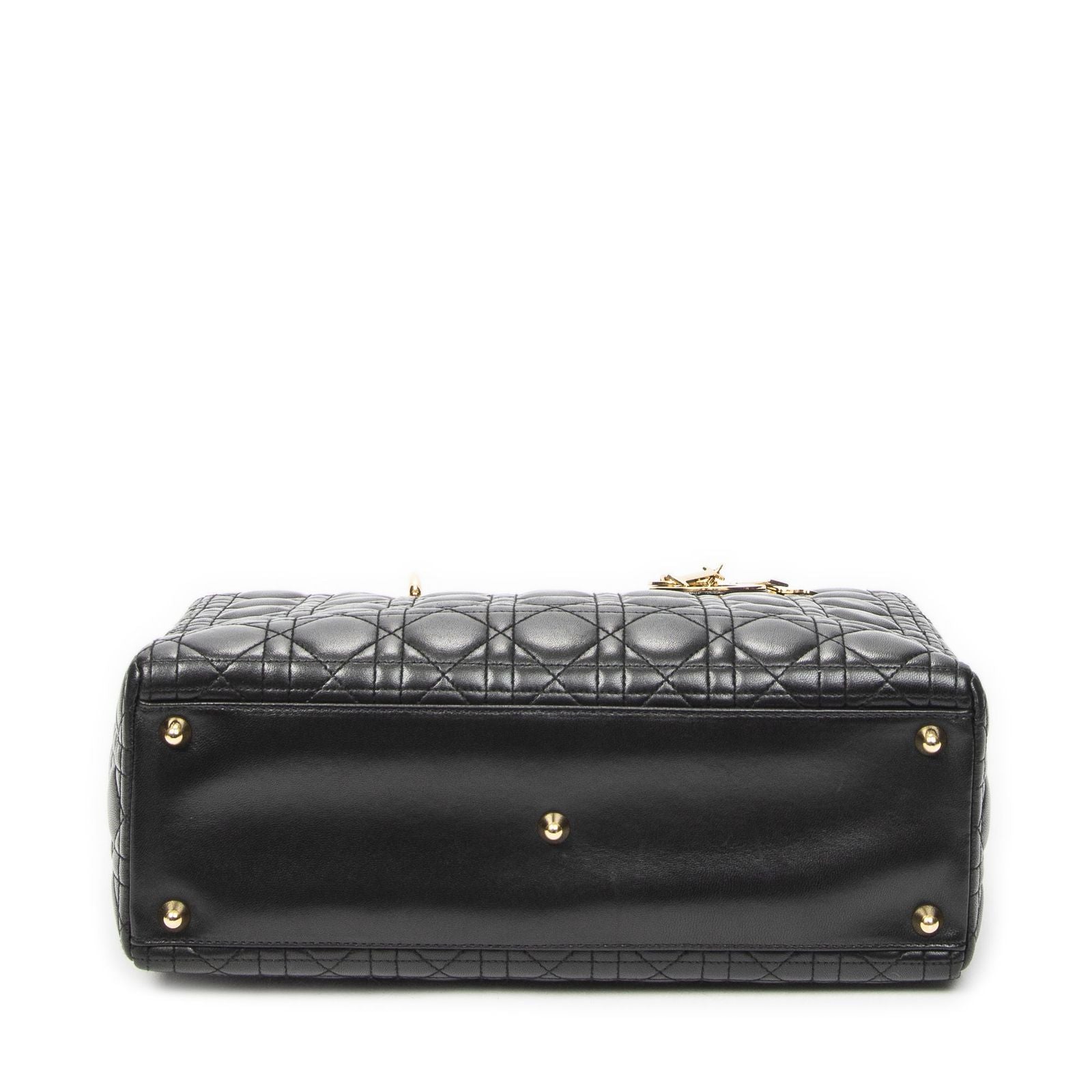 Dior Large Lady Dior Zip Black Canada Lambskin Leather Handbag