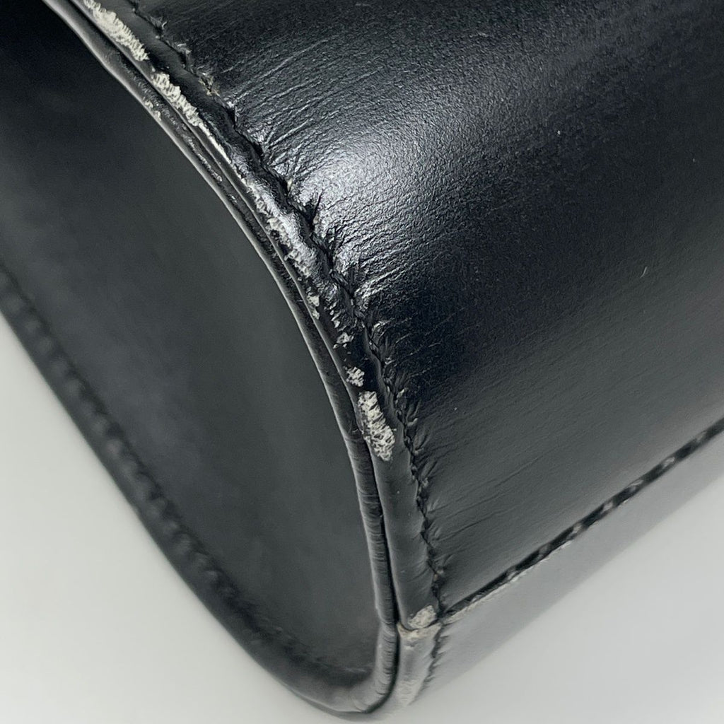 Dior Logo Handbag 2-Way Leather Black