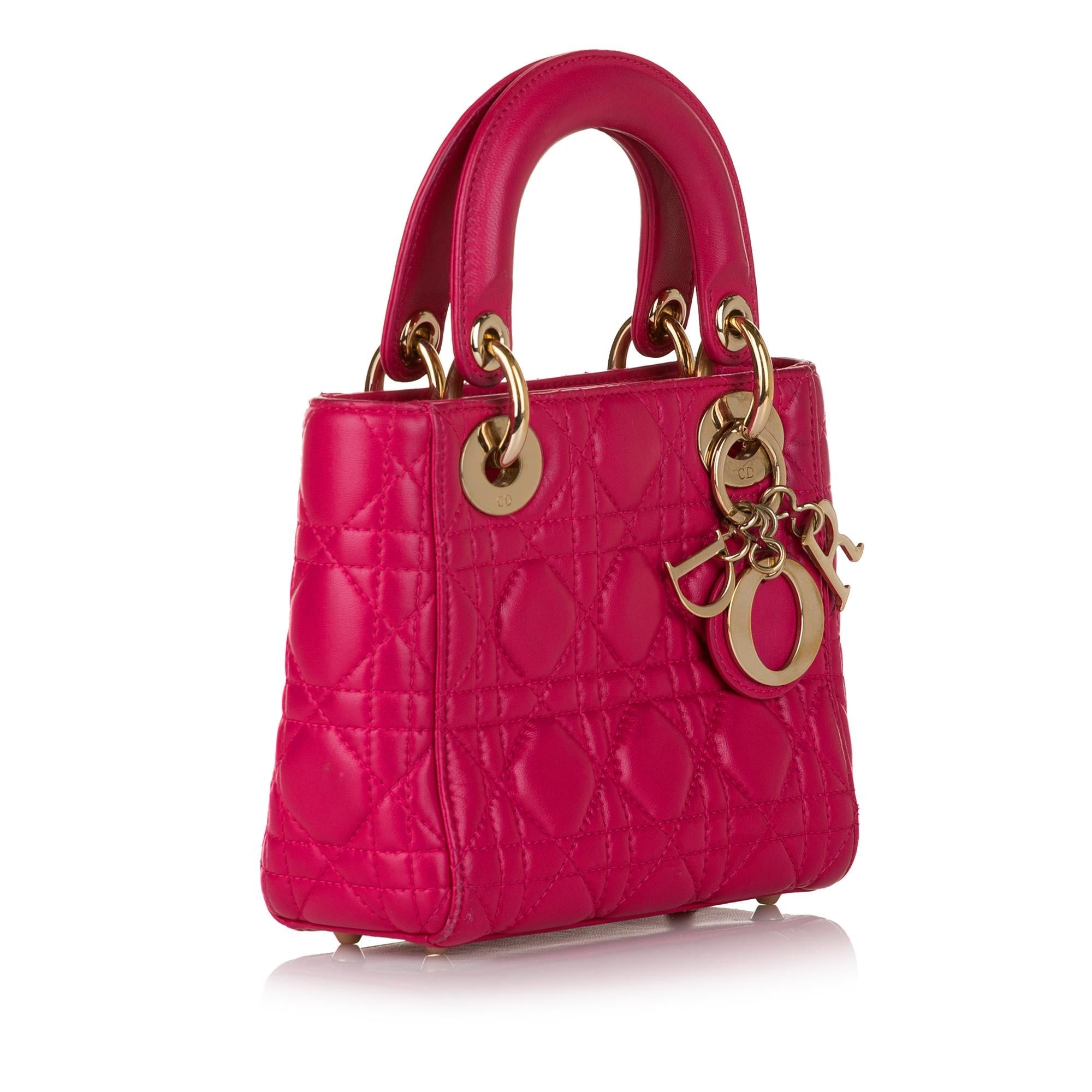 Dior Cannage Dior Lambskin Leather Satchel (SHG-32440)