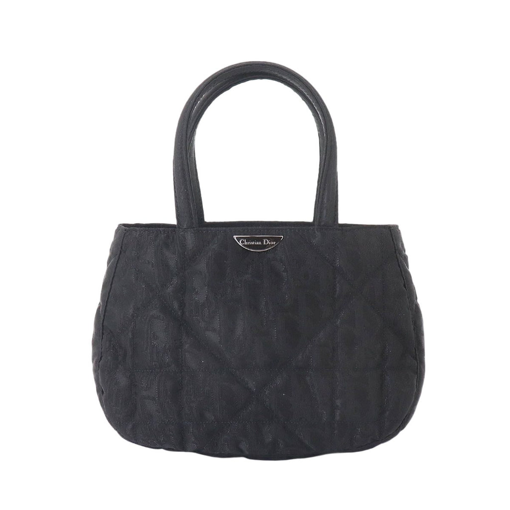 Dior Trotter Mini Hand Bag Nylon Leather Black Silver