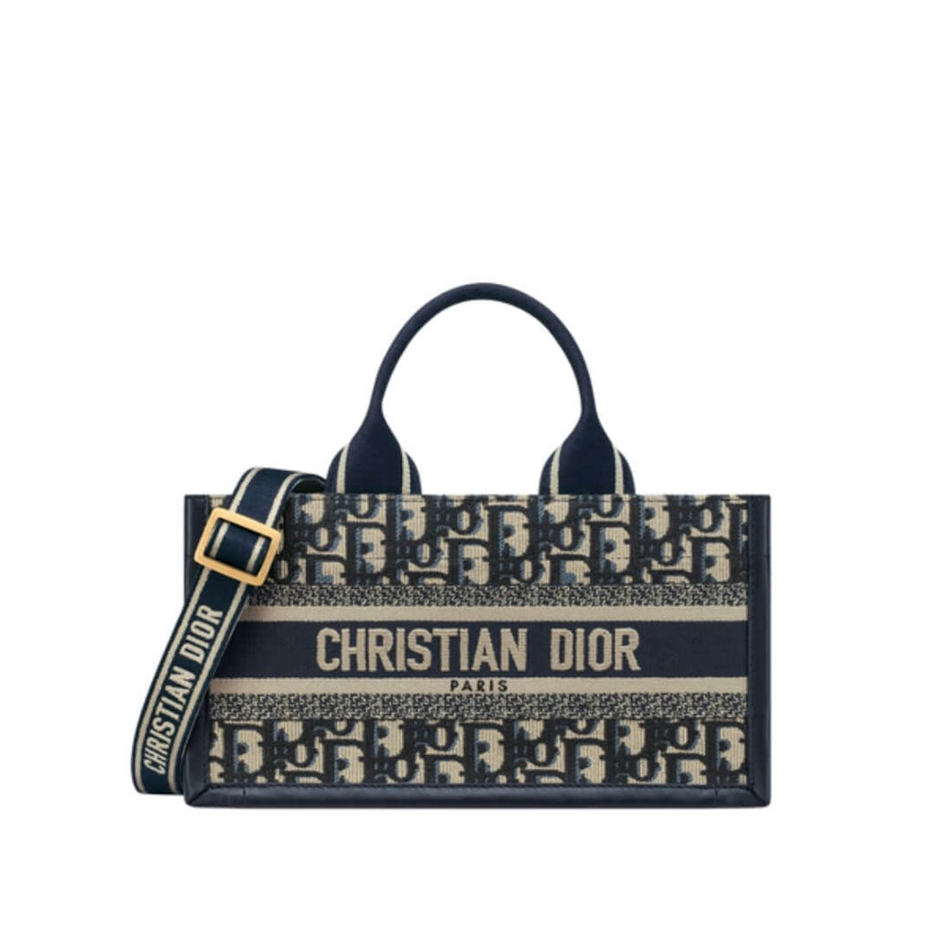 Dior Book Tote Leather Canvas Tote Bag