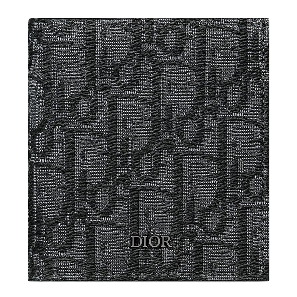 Dior Oblique Jacquard Black Vertical Bifold Wallet
