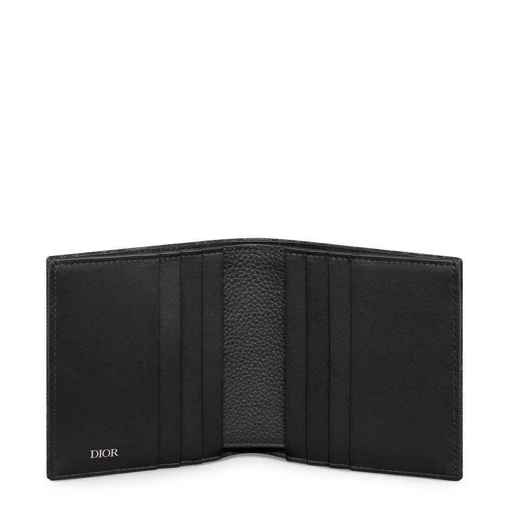 Dior Oblique Jacquard Black Vertical Bifold Wallet