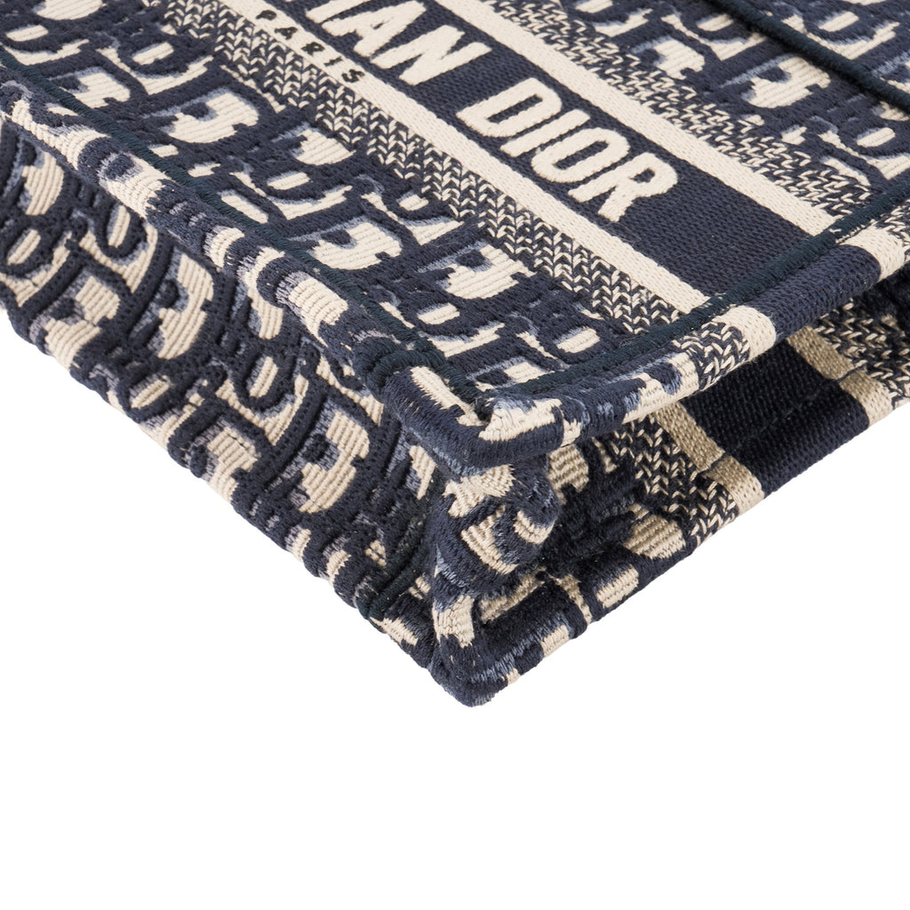 DIOR - Dior Mini Book Tote handbag in navy monogram canvas