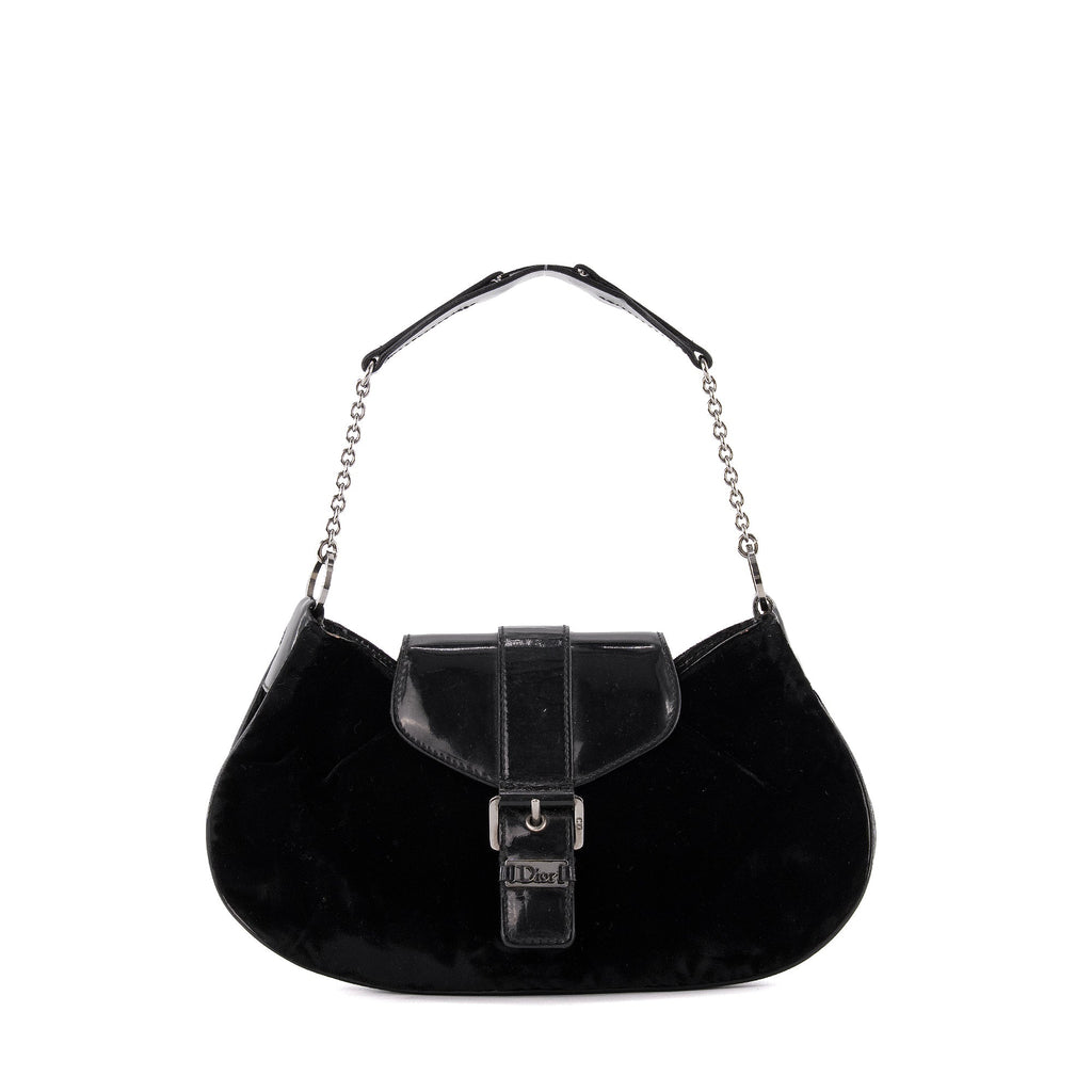 DIOR - Vintage Black Velvet Street Chic Dior Handbag