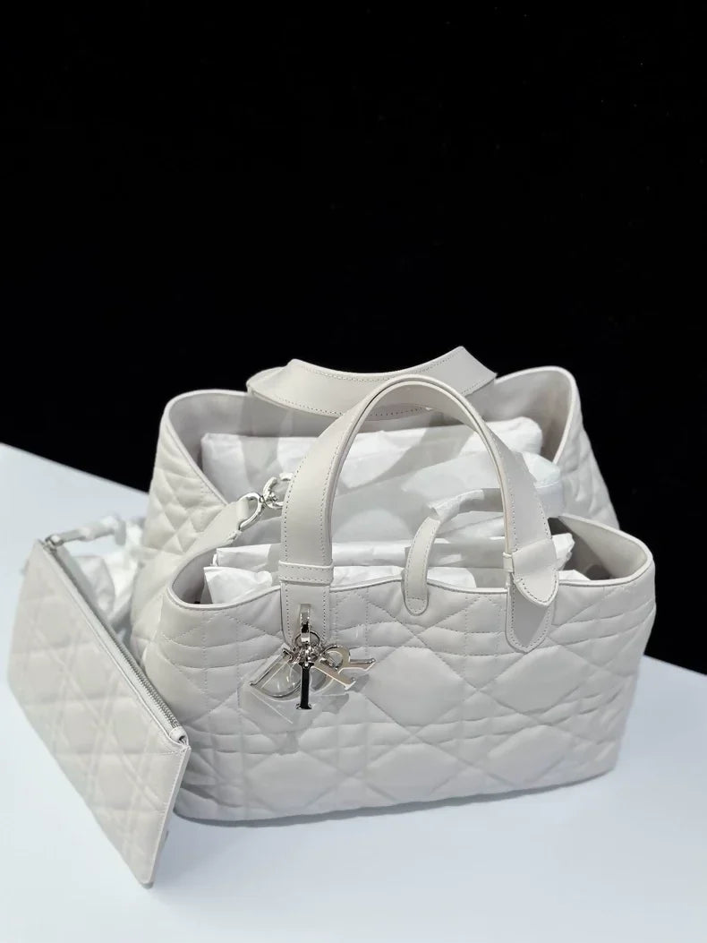Dior Toujours Medium Soft Grey, with Silver hardware